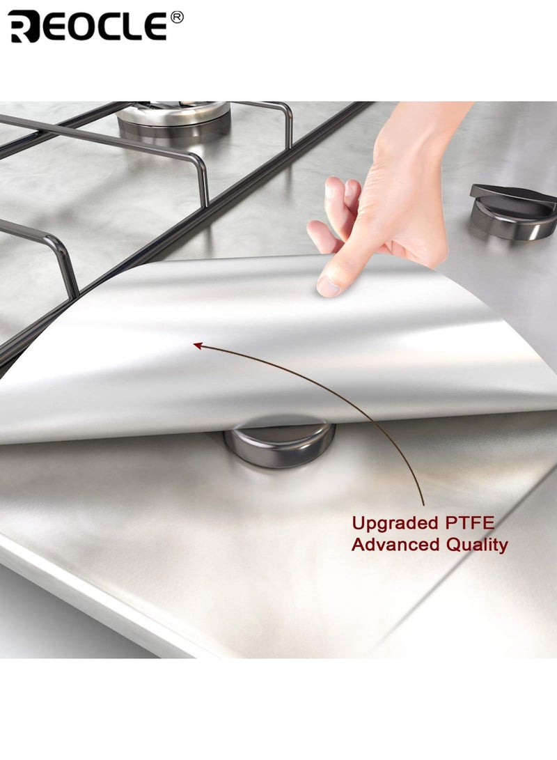 REOCLE 8PCS Premium Reusable Gas Stove Oil Proof Pads Burner Protector Disposable Gas Burner Liner Prevents Grease Splatter and Dirt Accumulation Suitable for Gas and Electric Stoves Kitchen - Image 4