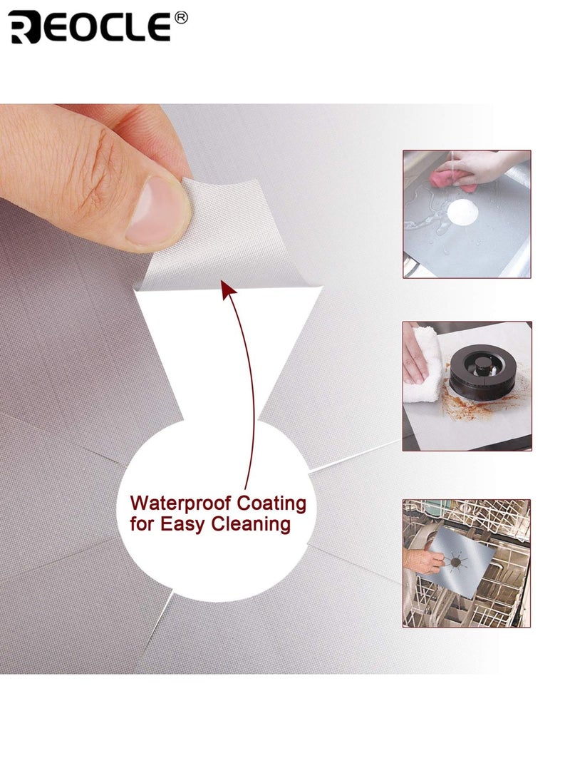 REOCLE 8PCS Premium Reusable Gas Stove Oil Proof Pads Burner Protector Disposable Gas Burner Liner Prevents Grease Splatter and Dirt Accumulation Suitable for Gas and Electric Stoves Kitchen - Image 5