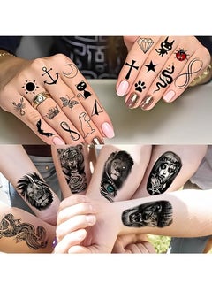 Generic Waterproof & Long-Lasting Black Temporary Tattoos - 30 Sheets of Animal & Floral Designs for Men and Women  - Image 2