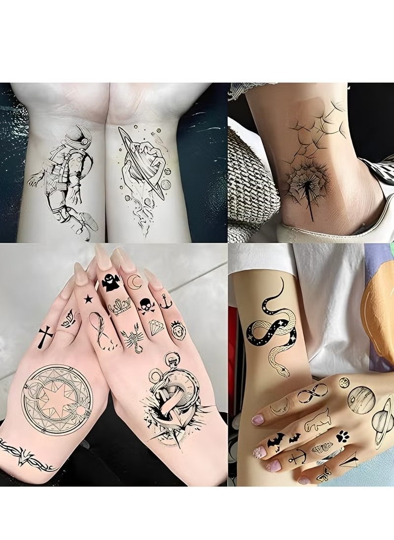 Generic - Waterproof & Long-Lasting Black Temporary Tattoos - 30 Sheets of Animal & Floral Designs for Men and Women - Image 1