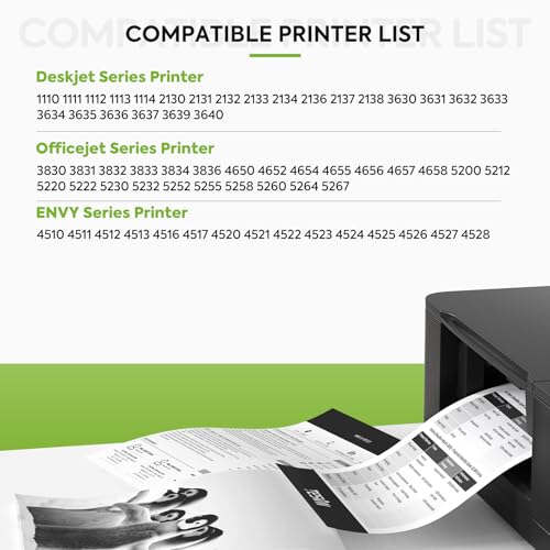 TESEN 63XL Ink Cartridge Replacement for HP Ink 63 HP63 HP63XL Compatible for HP Officejet 4650 5258 5200 3830 5255 4655 4652 5252 Deskjet 3630 3634 1112 Envy 4510 4520 Printer 2-Pack Black - Image 2