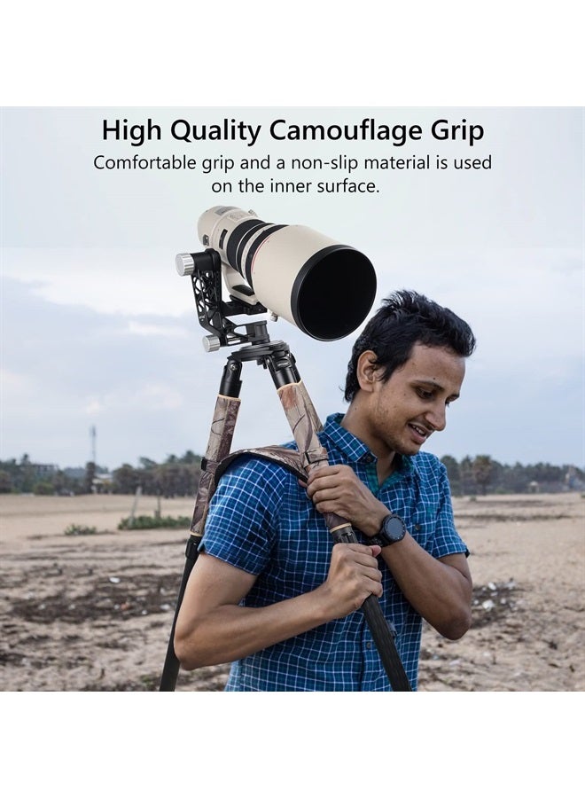 ARTCISE Carbon Fiber Tripod Heavy Duty Bowl Tripod with Camouflage Sleeve ARTCISE AS90CG with 75mm Bowl and Adapter 10 Layers Carbon Fiber 40mm Leg Tube Max Load 88 Lbs/40kg(Tripod + Bowl Adapter) - Image 5