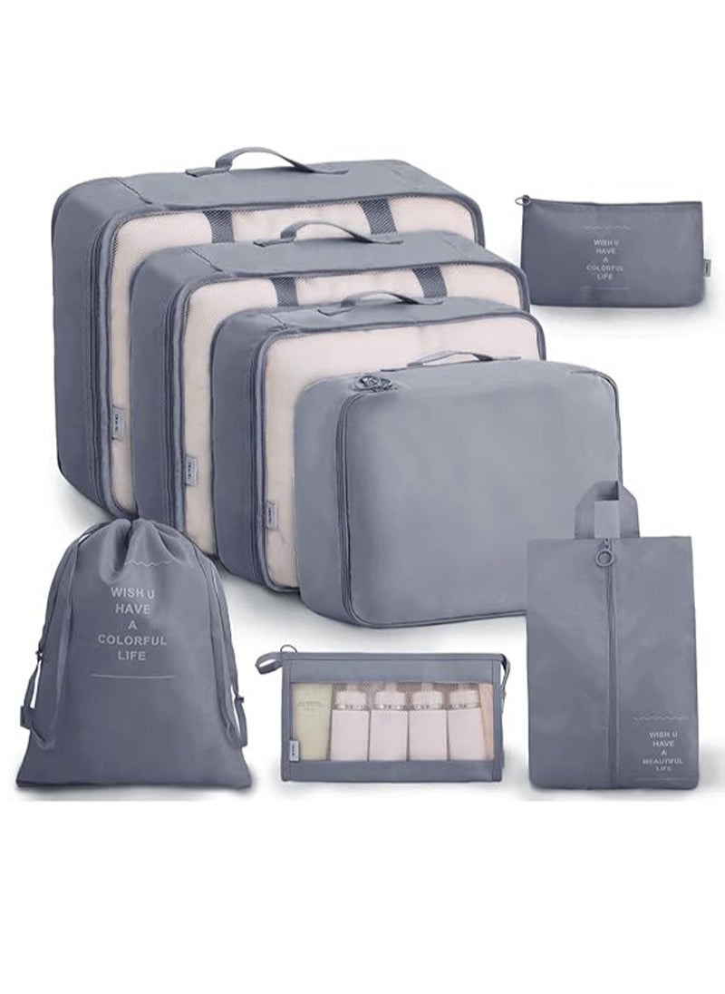 Generic 8-piece travel organizer luggage set suitable for digital toiletries and cosmetics storage bags, suitable for clothes, shoes, suitcases and travel bags  - Image 2