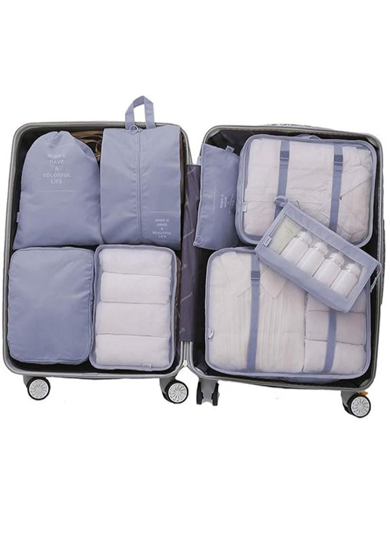 Generic 8-piece travel organizer luggage set suitable for digital toiletries and cosmetics storage bags, suitable for clothes, shoes, suitcases and travel bags  - Image 3