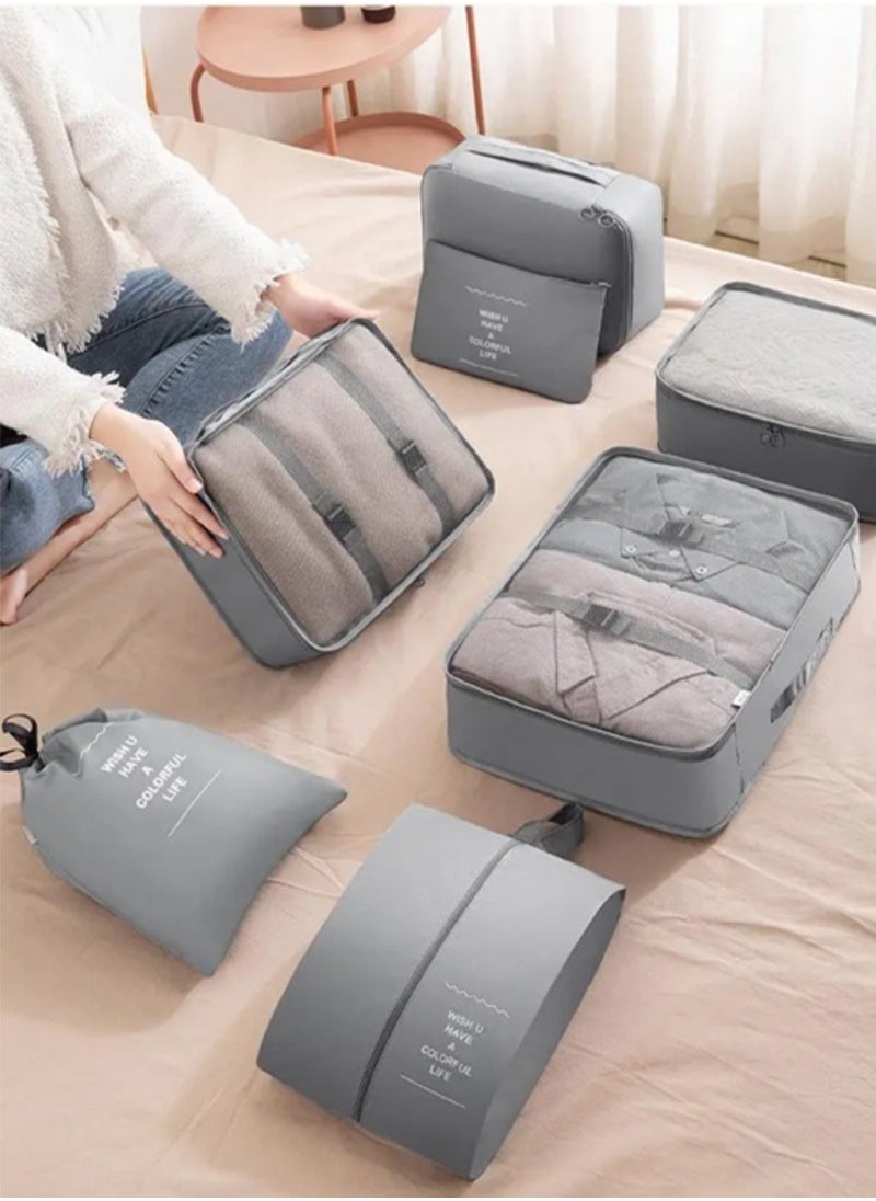 Generic 8-piece travel organizer luggage set suitable for digital toiletries and cosmetics storage bags, suitable for clothes, shoes, suitcases and travel bags  - Image 5