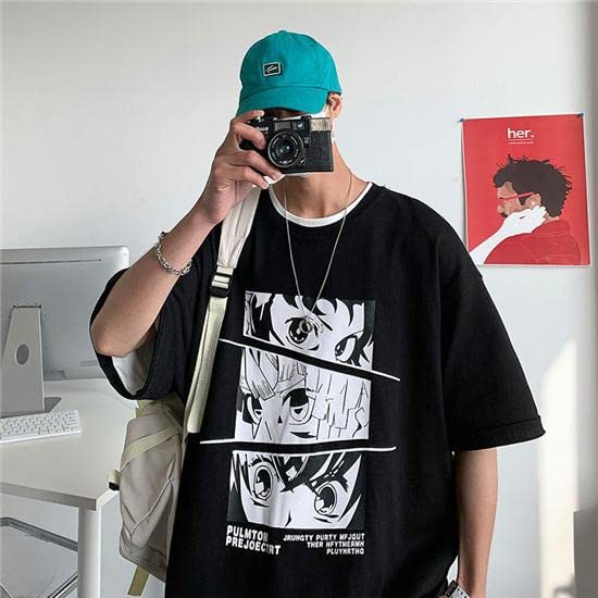 THALASI Men's Cartoon Oversized Fit T-Shirt (TTS_661_Anime_Black (TTS_661_Anime,Black-S) - Image 4