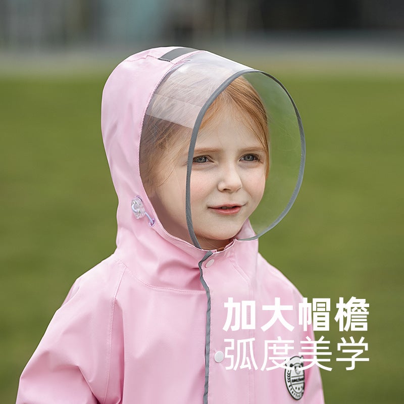 Korean-Style Popular Children'S Raincoat For Elementary School Boys, Kindergarten, Ages 6-12, Long Style With Space For School Bags - Image 2