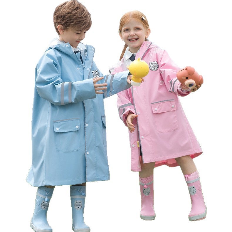 Korean-Style Popular Children'S Raincoat For Elementary School Boys, Kindergarten, Ages 6-12, Long Style With Space For School Bags - Image 5