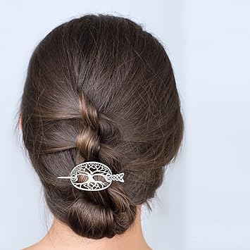 KALLORY Viking Celtic Hair Clips Hairpin Wiccan Tree of Life Hair Sticks Irish Retro Hair Pin Hair Bun Cuff Celtic Knot Viking Jewelry Irish Hair Accessories for Hair - Image 2