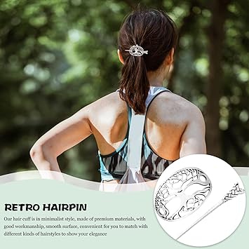 KALLORY Viking Celtic Hair Clips Hairpin Wiccan Tree of Life Hair Sticks Irish Retro Hair Pin Hair Bun Cuff Celtic Knot Viking Jewelry Irish Hair Accessories for Hair - Image 4