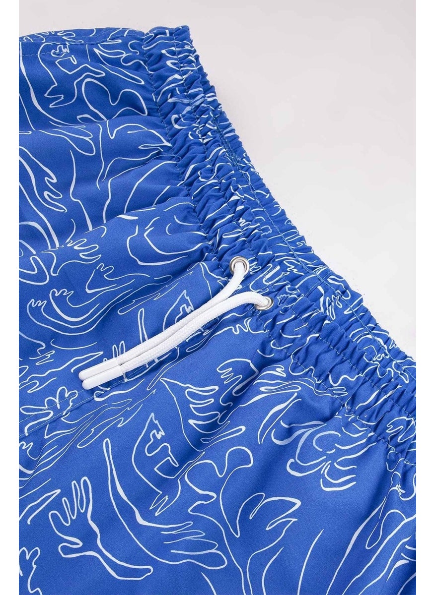 Gold Class Kidswear Wave Patterned Drawstring Lined Men's Swim Shorts  - Image 3