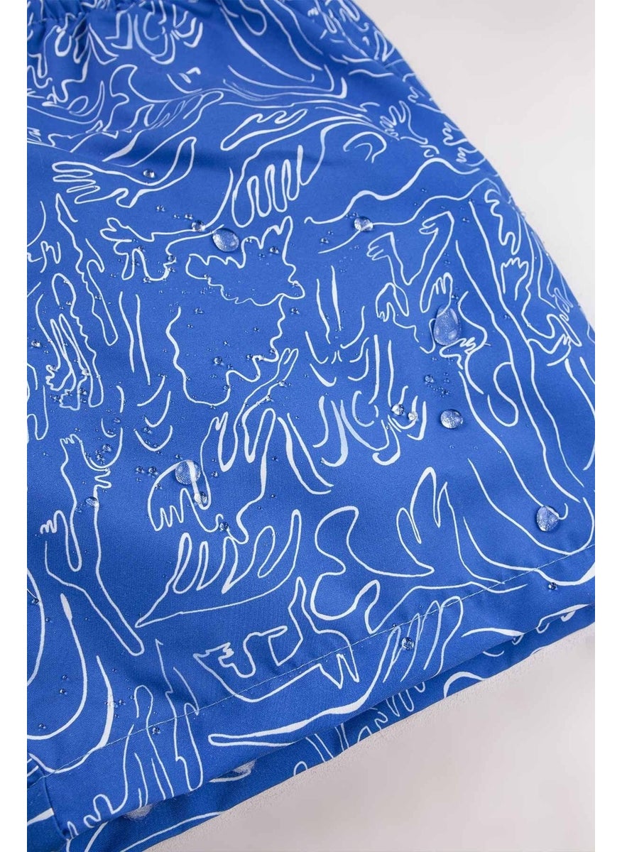 Gold Class Kidswear Wave Patterned Drawstring Lined Men's Swim Shorts  - Image 5