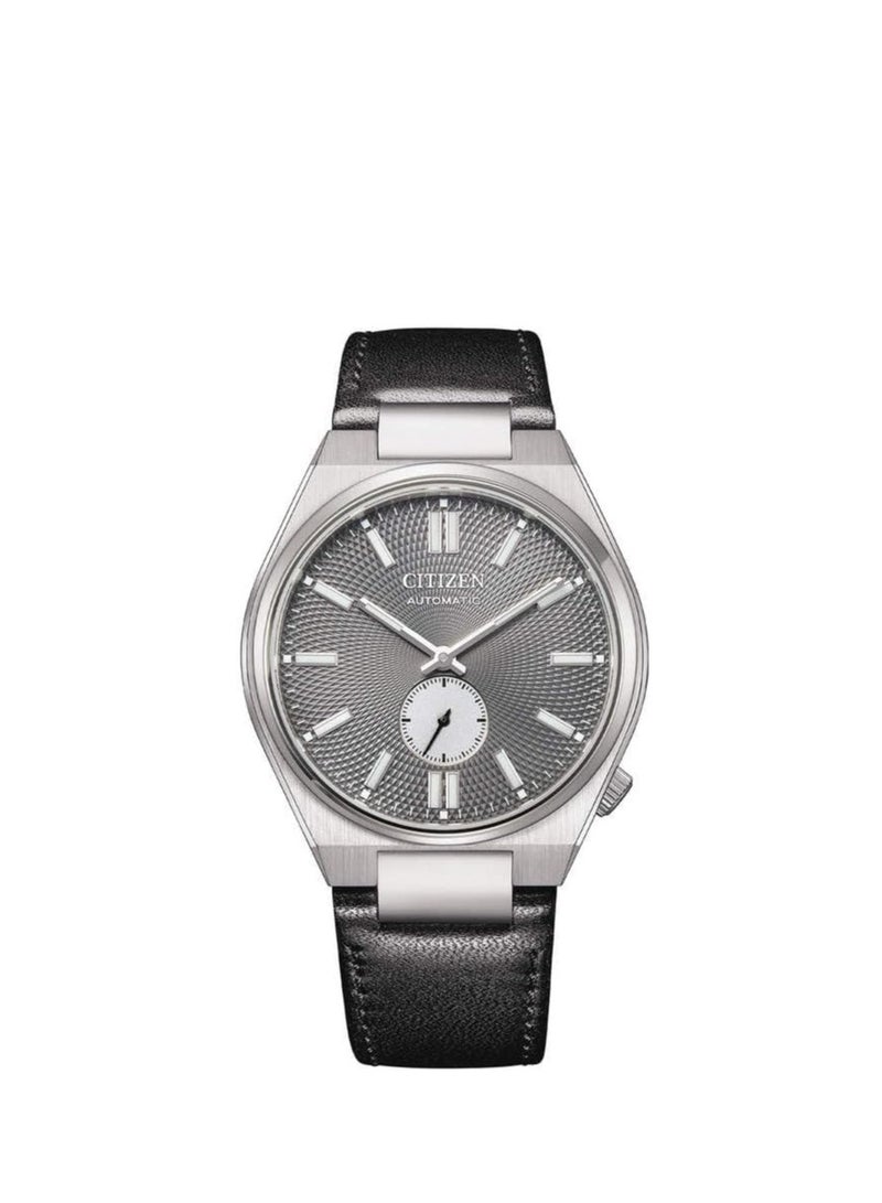 سيتيزن Citizen Tsuyosa men's automatic watch grey leather strap NK5010-01H steel case small seconds - Image 1