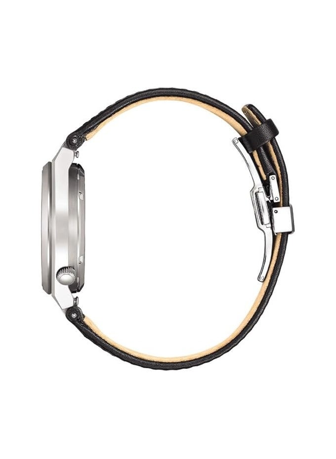 سيتيزن Citizen Tsuyosa men's automatic watch grey leather strap NK5010-01H steel case small seconds - Image 2