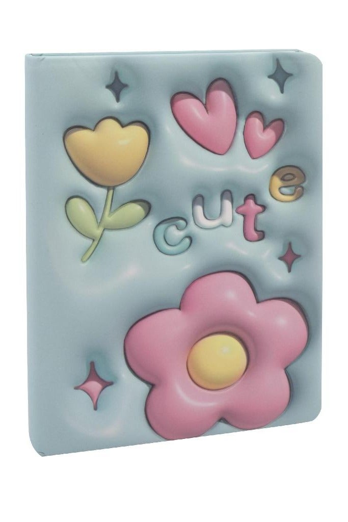 روكو دفتر ملاحظات زهرة مع كلمة "Cute" 13 × 18.5 سم 96 ورقة مسطر (صفحات ملونة) أخضر فاتح - Image 1