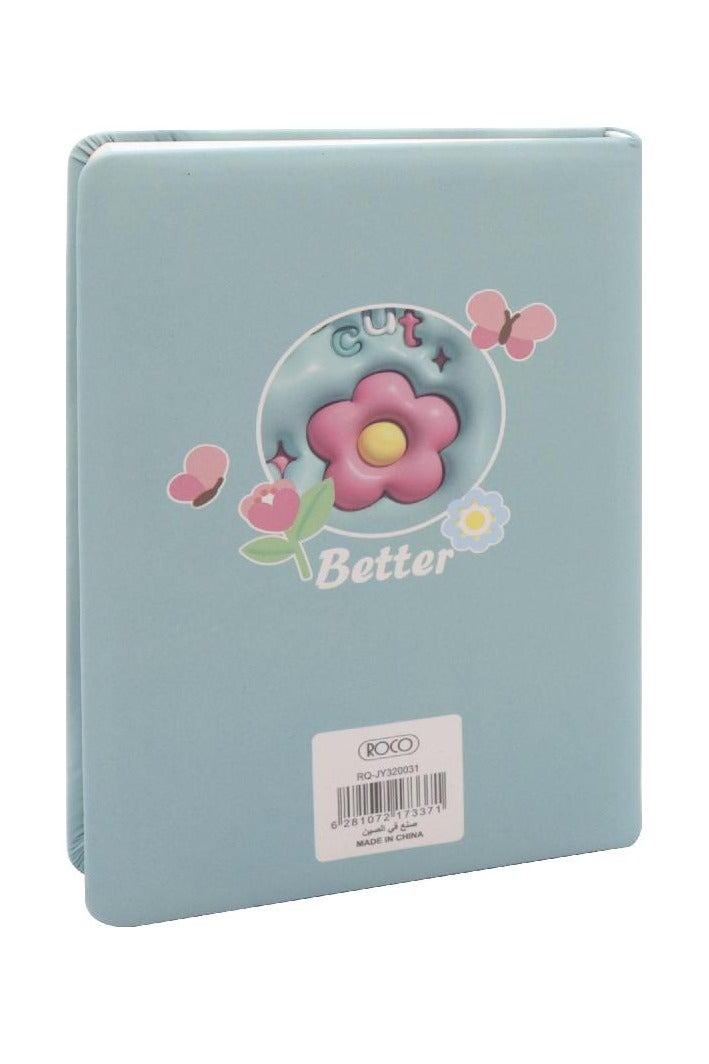 روكو دفتر ملاحظات زهرة مع كلمة "Cute" 13 × 18.5 سم 96 ورقة مسطر (صفحات ملونة) أخضر فاتح - Image 3