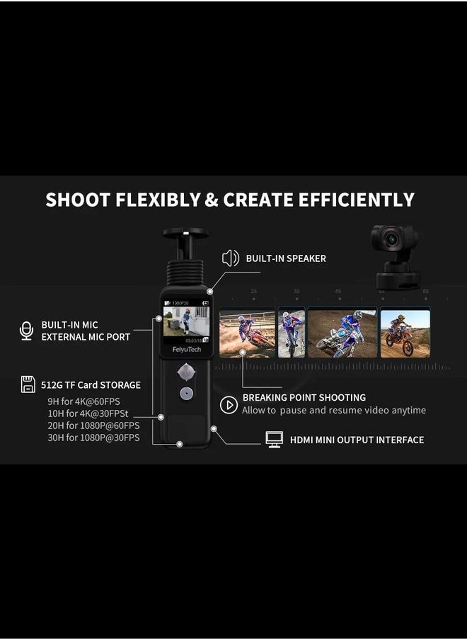 Pocket 2S 3-Axis Handheld Gimbal Camera with Advanced Stabilization and Enhanced Imaging Features