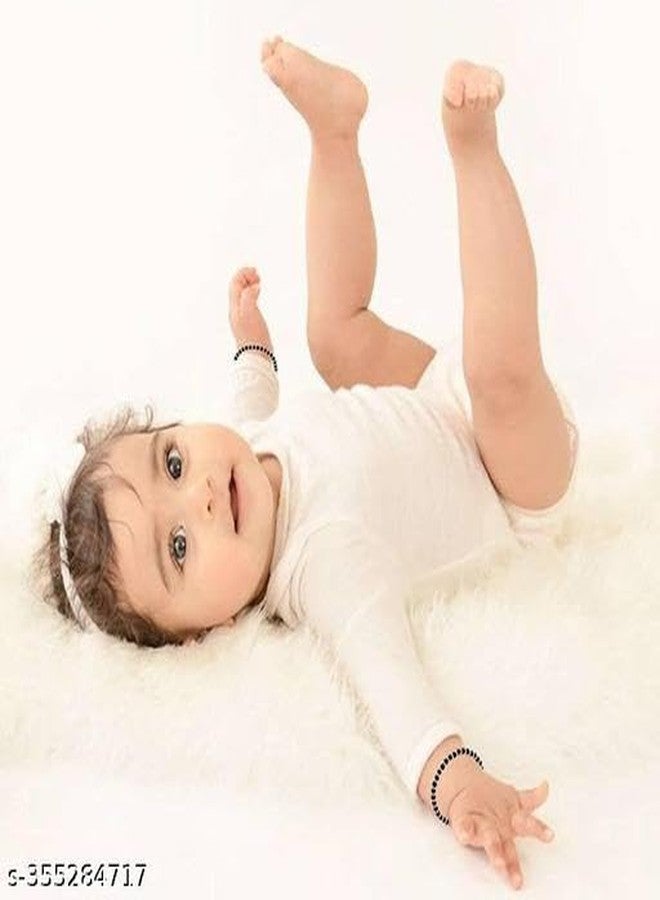 BEAUTIVIA Evil Eye Baby Nazariya Bracelets With Black Crystal Beads For New Born Baby Boys and Girls (4 inch + 1 inch adjustable) - Image 4