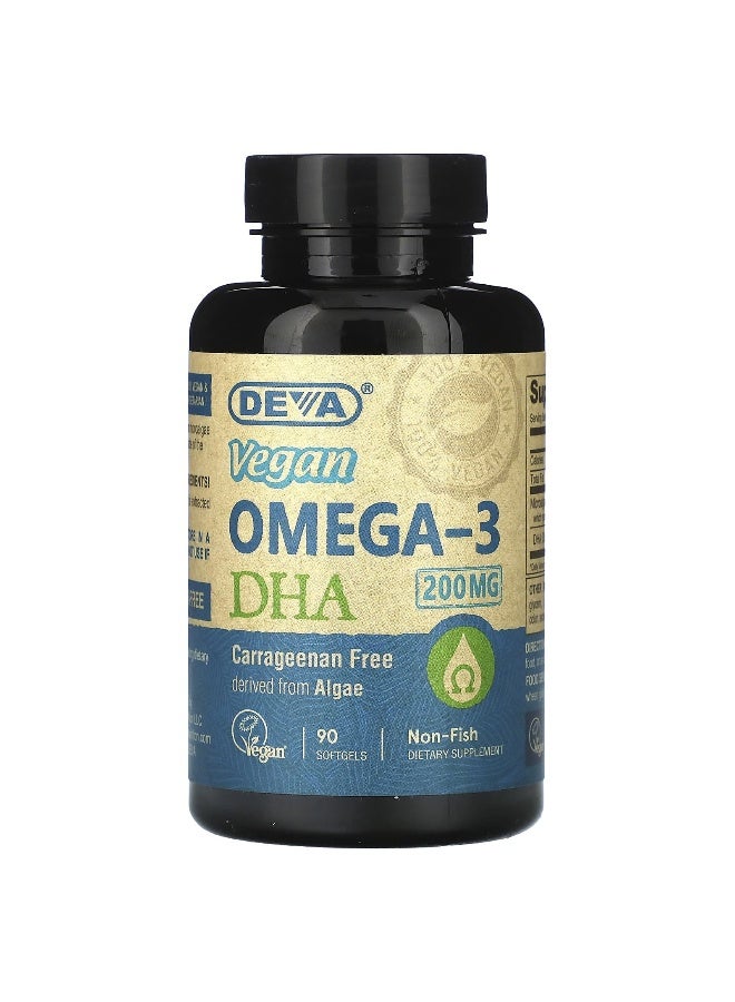 Deva, Vegan Omega-3 DHA, 200 mg, 90 Softgels (Packaging may vary) - Image 1