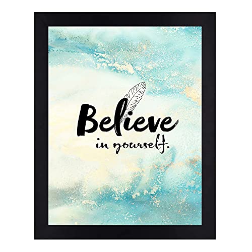 Interio Crafts Believe in Yourself - Motivational Wall Framed Poster, Inspirational Quote for Home and Office Decor, 13 X 10 inches - Image 1