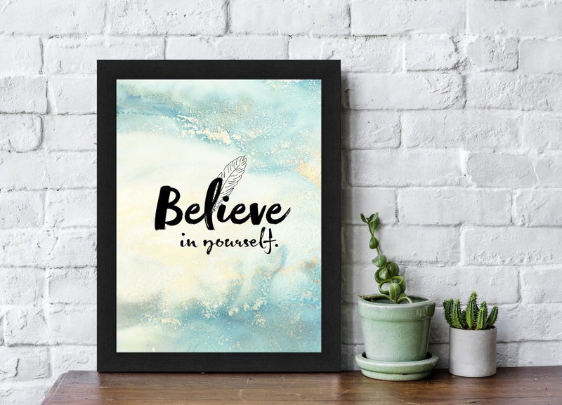 Interio Crafts Believe in Yourself - Motivational Wall Framed Poster, Inspirational Quote for Home and Office Decor, 13 X 10 inches - Image 2