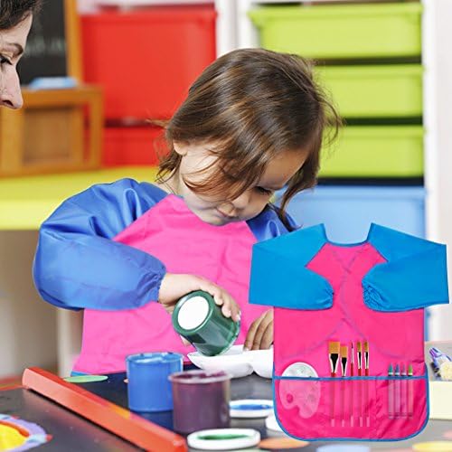 BAHABY Kids Art Smocks 2 Pack Painting Smock with Long Sleeve and 3 Pockets for Age 3-8 - Image 4