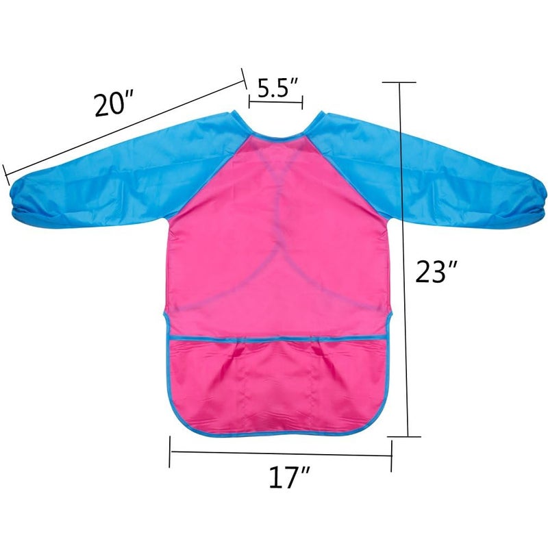 BAHABY Kids Art Smocks 2 Pack Painting Smock with Long Sleeve and 3 Pockets for Age 3-8 - Image 5