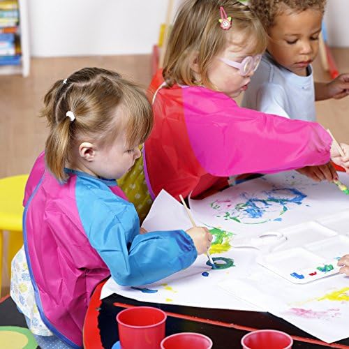 BAHABY Kids Art Smocks 2 Pack Painting Smock with Long Sleeve and 3 Pockets for Age 3-8 - Image 3