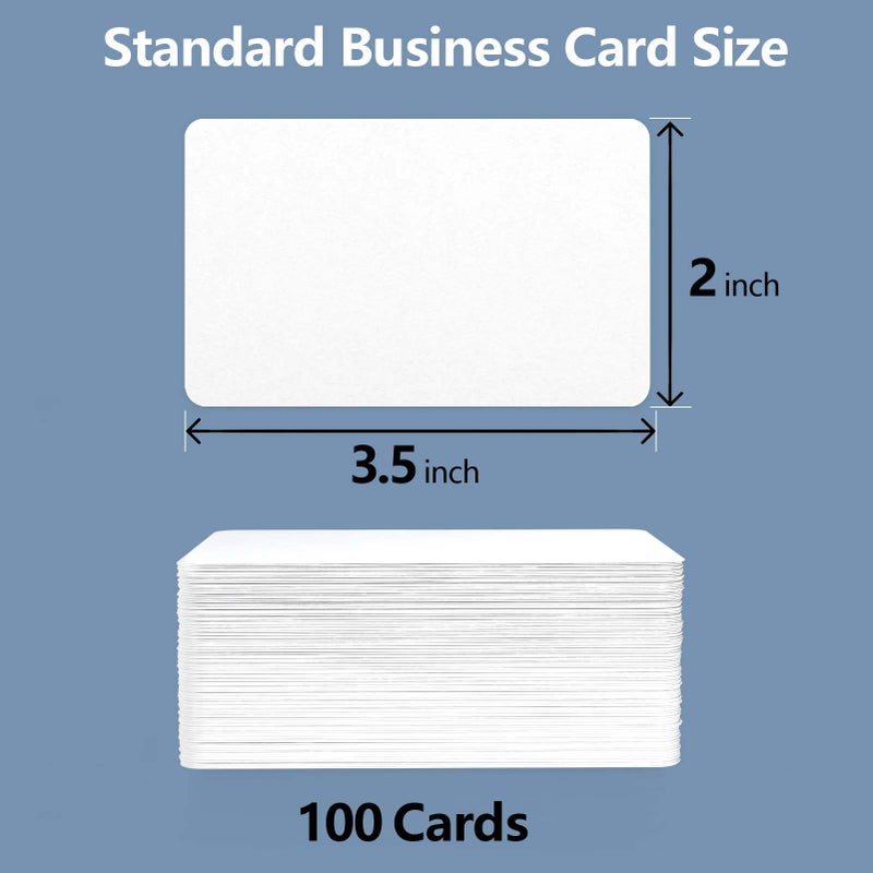 MaxGear 100Pcs Blank Business Cards, 3.5" x 2" Kraft Paper Note Card, 300 GSM White Cardstock, Thank You Cards, Small DIY Message Card for Business - Image 3