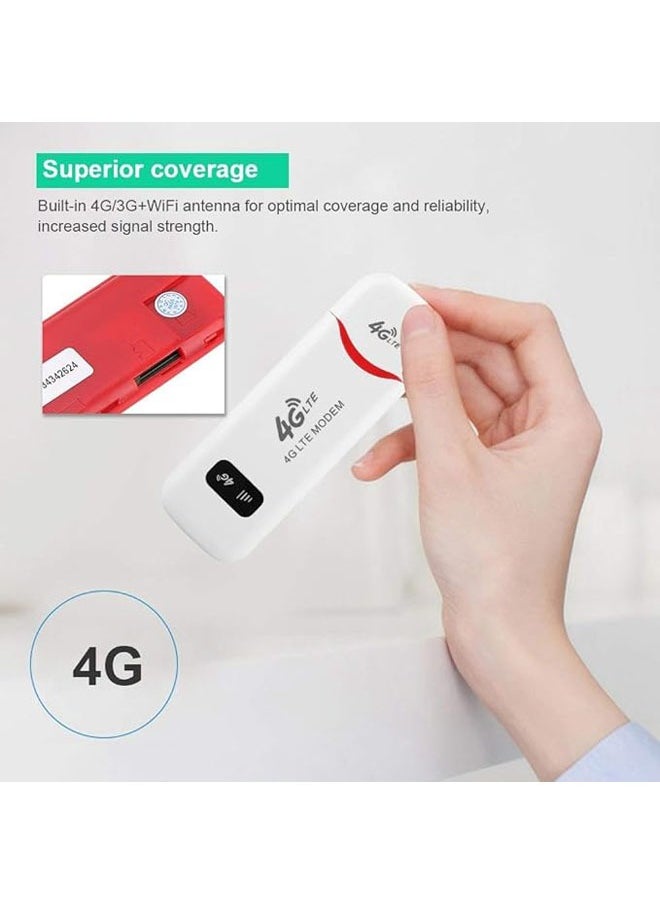 General 100Mbps USB WiFi Adapter Adapter, 4G LTE USB Network Adapter Wireless Portable WiFi Hotspot Router Modem Stick for Desktop Laptop, Support 32GB TF Memory Card, 10 WiFi Users  - Image 3