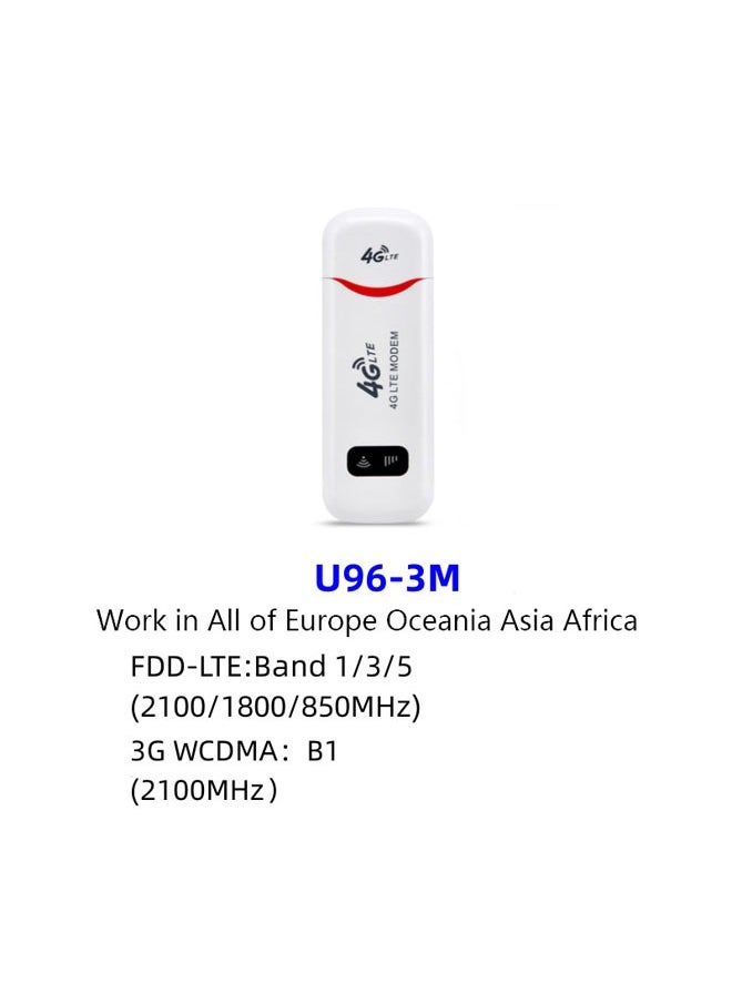 100Mbps USB WiFi Adapter Adapter, 4G LTE USB Network Adapter Wireless Portable WiFi Hotspot Router Modem Stick for Desktop Laptop, Support 32GB TF Memory Card, 10 WiFi Users