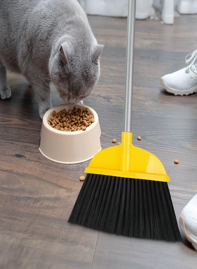 TreeLen Broom for Hardwood Floors Indoor Sweeping Brooms with Soft Bristles and 55” Long Handle for Tile Laminate Deck Hard Floor Cleaning-Yellow - Image 3