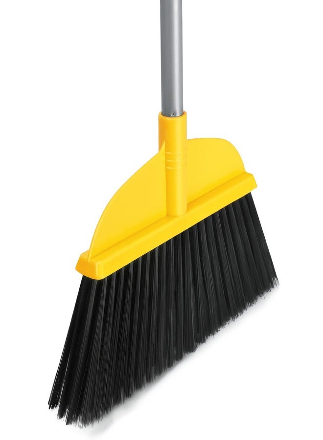 TreeLen Broom for Hardwood Floors Indoor Sweeping Brooms with Soft Bristles and 55” Long Handle for Tile Laminate Deck Hard Floor Cleaning-Yellow - Image 1