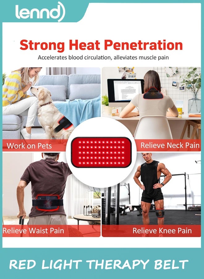 LENND Red Light Therapy Belt, Infrared Light Therapy for Body, Wearable Wrap with Timer for Back Shoulder Waist Muscle Pain Relief, Improve Joint Inflammation, Red Light Therapy for Body ﻿ - Image 3