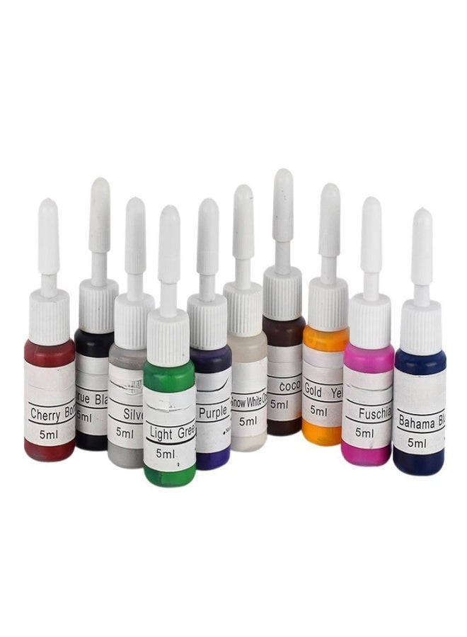 10 Bottles Tattoo Ink Pigment for Makeup Eyebrow Eyeliner Body Tattoo Coloring Kit Tattoo Supply Tattoo Art Beauty Tool 5ML - Image 2