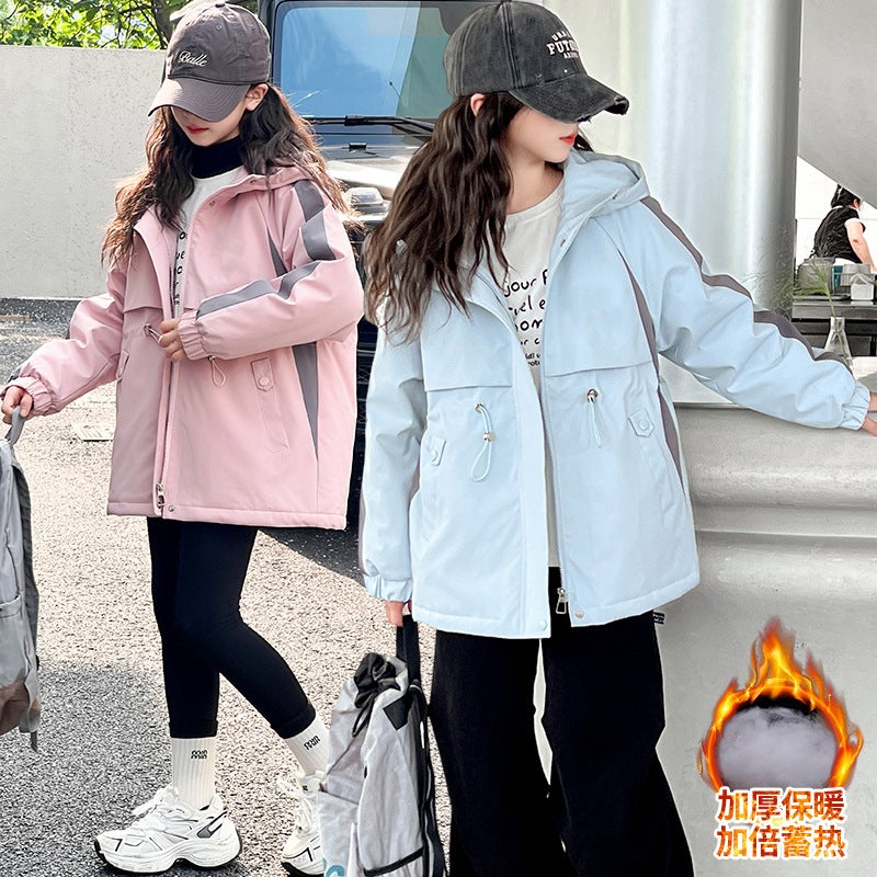 Winter New Girls Korean Version Of The Long Cotton Padded Windbreaker 2024 Children Warm Hooded Coat Tide - Image 4