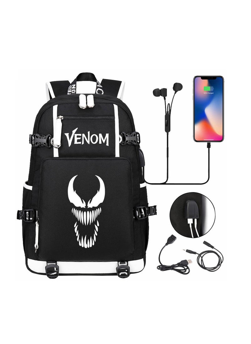 Venom - USB printed leisure travel backpack - Image 1
