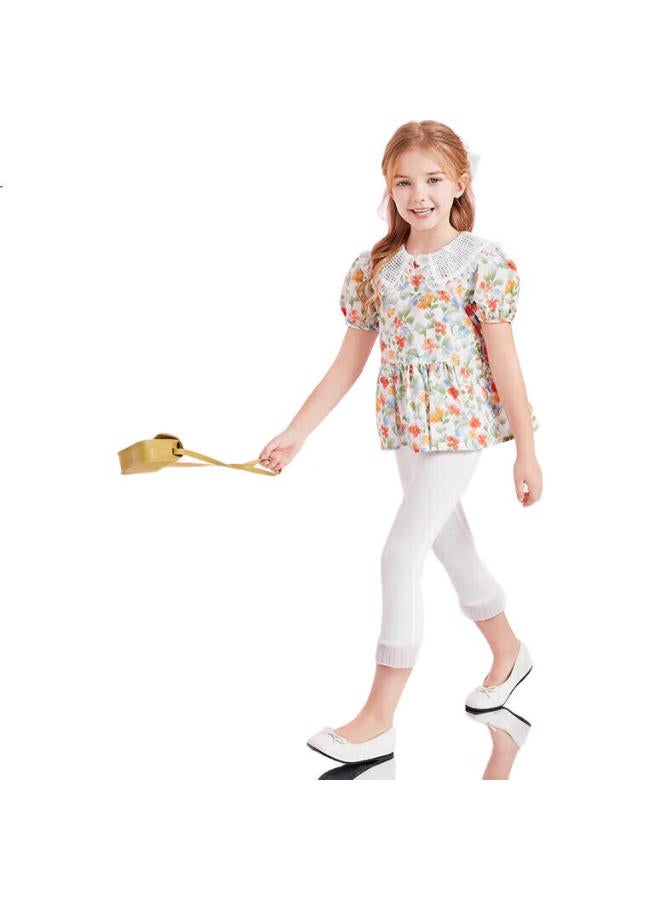 DEESHA Girls' Casual Pants, Summer Flared Leg With Ruffle Trim At Cuff - Image 1