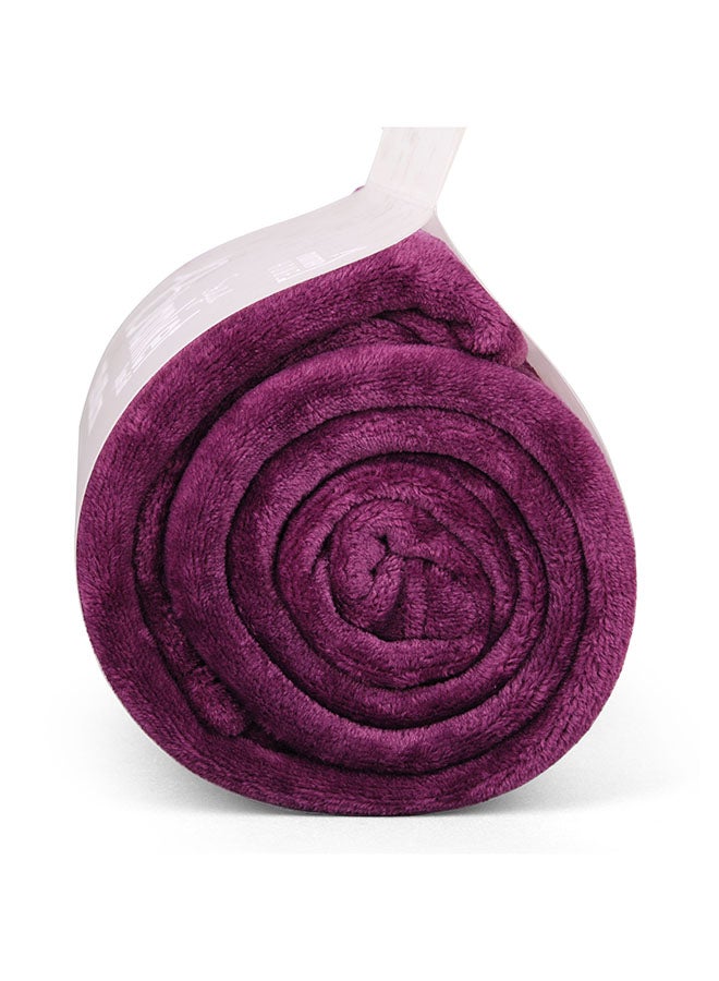 Mintra Lightweight Blanket 250 GSM Extra Soft Premium Microfiber Bed and Sofa Throw in Purple - Size 220x220cm - Image 2