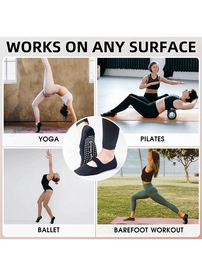 3 Pairs Yoga Grip Socks Women,Anti Slip Pilates Socks - Image 4