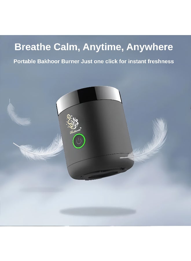 ARABIQO Mini Bukhoor Burner – Rechargeable Mini Bakhoor Burner, Portable Premium Electric Oud Incense Burner, USB Type-C Rechargeable Aroma Diffuser, Electronic Bakhoor Burner for Home, Car, Ramadan & Eid Gifts - Image 4