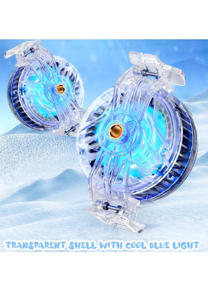 SYOSI Phone and Pad Cooler RGB Phone Cooling Fan with Semi Conductor Cooling Chip Ultra Silent Universal Cellphone Tablets Radiator for Tiktok Live Streaming Mobile Gaming Shoot Video White  - Image 2