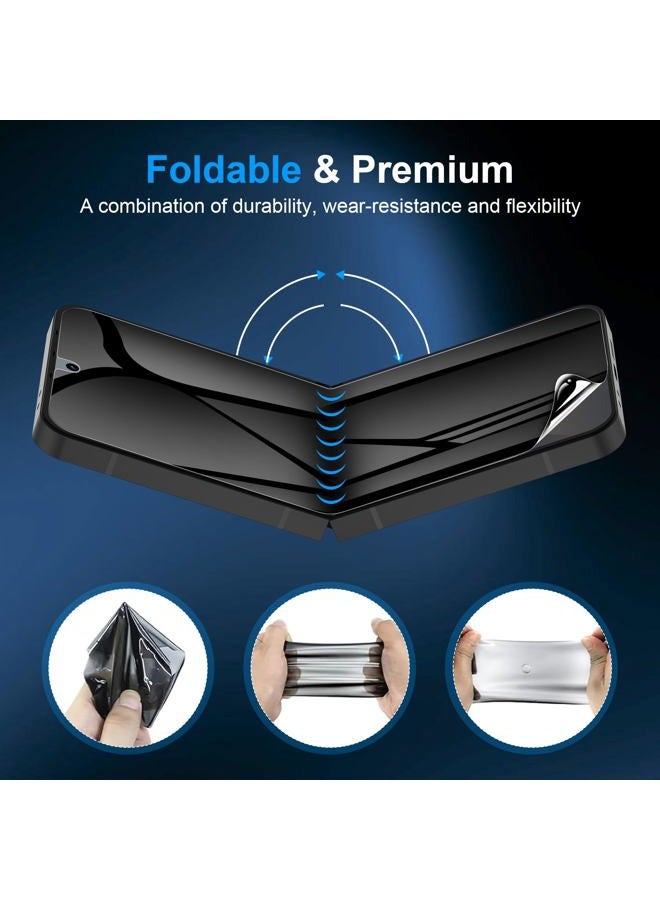 LYWHL 2 Pack Z Flip 7 Privacy Screen Protector, Anti-Spy Private Flexible Inner Film [Non-Glass] for Samsung Galaxy Z Flip 7, Full Coverage, Case Friendly, Bubble Free, Anti-Scratch, Self-Healing - Image 2