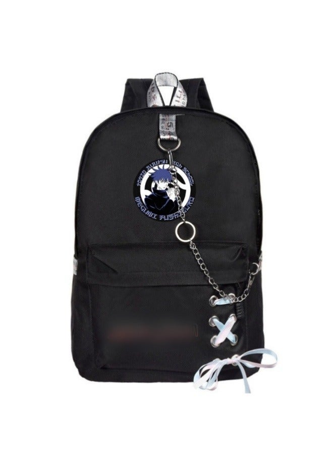 Backpack For Jujutsu Kaisen Anime Peripherals, Dual-shoulder Bag With Cartoon-themed Canvas, Student Chain Leisure Schoolbag - Image 1