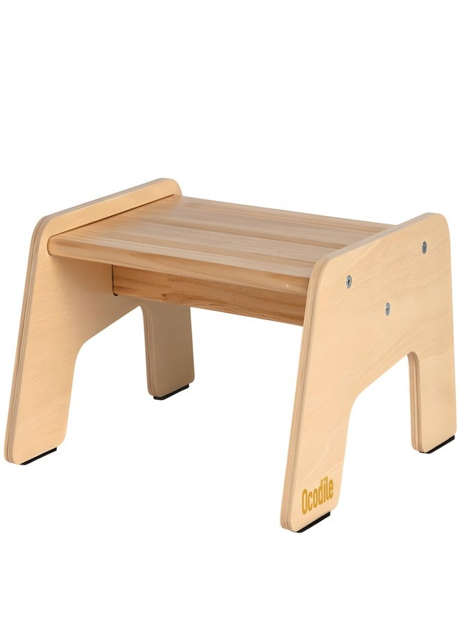 Ocodile One Step Stool for Kids, Ideal for Potty Training and Reaching The Sink and Kitchen Counter - Varnished - Image 1