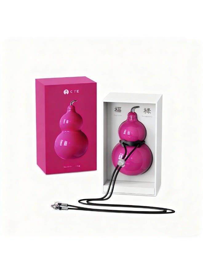 300ml Gourd-Shaped Insulated Water Bottle with Straw, Vacuum Flask with 12H efficient insulation and cooling, Leakproof Stainless Steel Cute Aesthetic Travel Water Bottle Rose Red