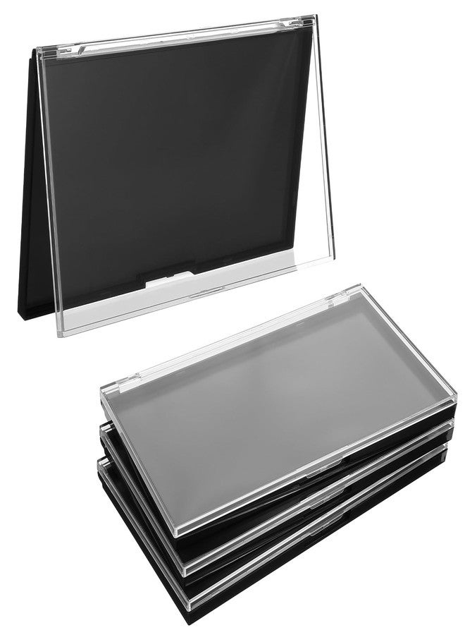 mekueeex Magnetic Makeup Palette with Clear Top, 3Pack Empty Eyeshadow Pan Dispensing Storage Box with 60Pcs Adhesive Metal Stickers for DIY Cosmetics Lipstick Blush Powder-7.72”X4.33”Palette - Image 1