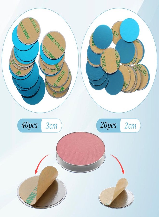 mekueeex Magnetic Makeup Palette with Clear Top, 3Pack Empty Eyeshadow Pan Dispensing Storage Box with 60Pcs Adhesive Metal Stickers for DIY Cosmetics Lipstick Blush Powder-7.72”X4.33”Palette - Image 4