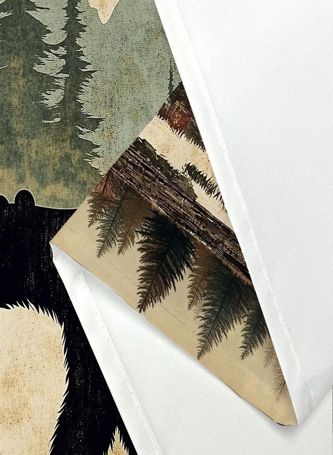 Uokiuki Cabin Bear Shower Curtain, Rustic Deer Hunting Decor Bath Curtains, Farmhouse Country Wooden Camping Forest Waterproof Fabric Bathroom Accessories Set, 47X64 inch with Hooks - Image 4