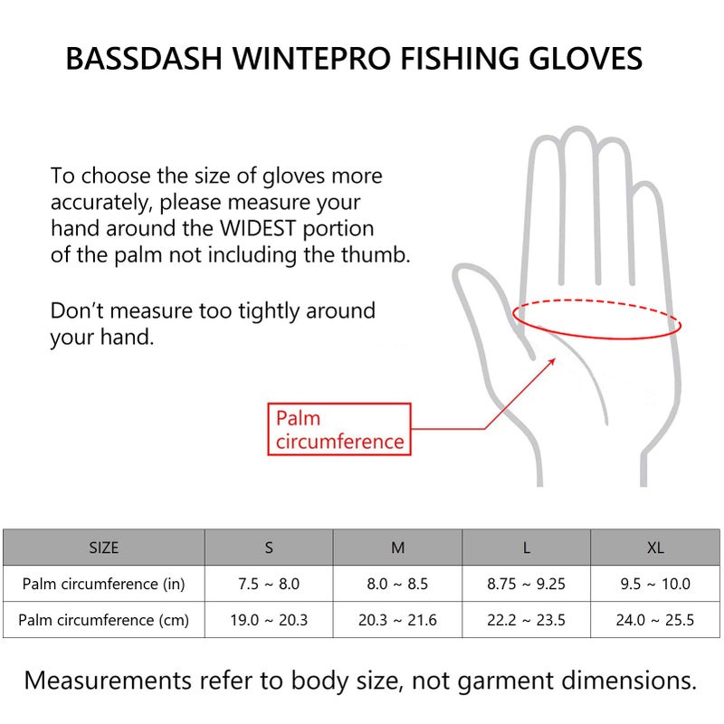BASSDASH WintePro Insulated Fishing Gloves Water Repellent with Fleece Lining Cold Weather Winter Gloves for Men Women Ice Fishing Hunting Photography Hiking - Image 2